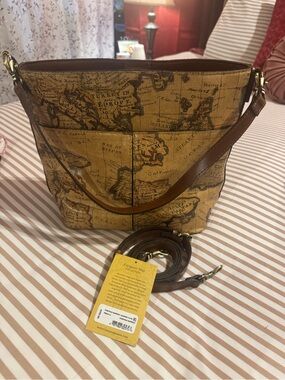 European map print Harbour tote